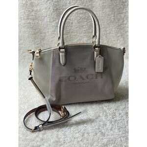 COACH Signature Horse and Carriage Print Elise Satchel Bag